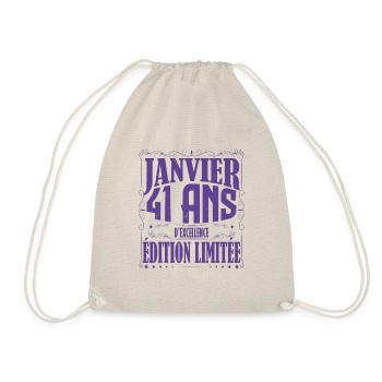 Janvier 41 ans. Cadeau 41 ans janvier anniversaire - Sac de sport léger - nature - Devant