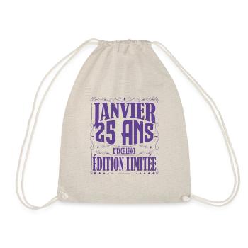 Janvier 25 ans. Cadeau 25 ans janvier anniversaire - Sac de sport léger - nature - Devant