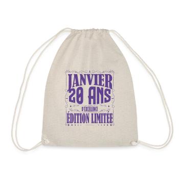 Janvier 20 ans. Cadeau 20 ans janvier anniversaire - Sac de sport léger - nature - Devant