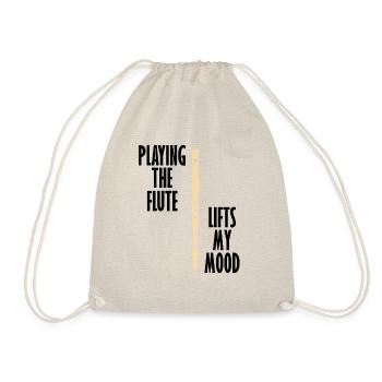 Flute Lifts Mood Ironic Saying Professional - Drawstring Bag - nature - Front