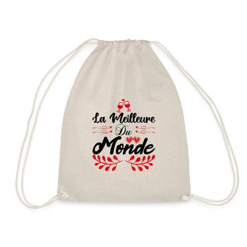 La meilleur du monde. Cadeau copine cadeau d'amour - Sac de sport léger - nature - Devant