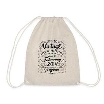 Vintage Born in February 2014 Anniversary February - Drawstring Bag - nature - Front