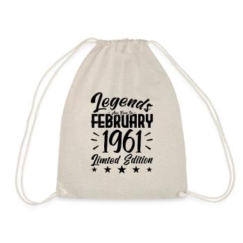 1961 birth. Birthday gift. - Drawstring Bag - nature - Front