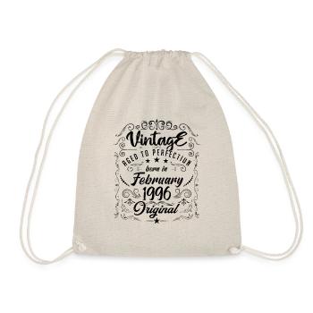 Vintage Born in February 1996 Anniversary February - Drawstring Bag - nature - Front