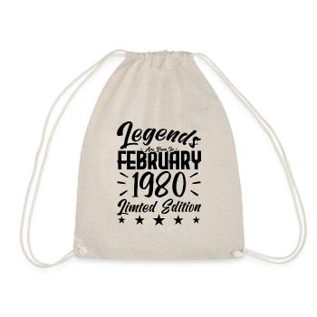 Geboren 1980. Geburtstagsgeschenk. - Turnbeutel - Natur - Vorne