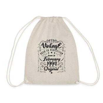 Vintage Born in February 1994 Anniversary February - Drawstring Bag - nature - Front