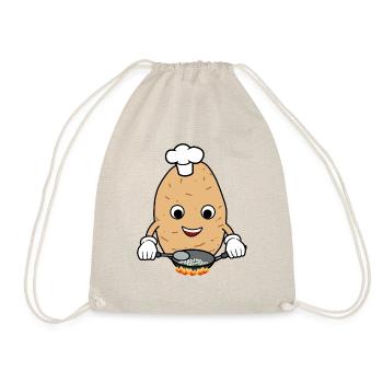 Cooking Potatoes Funny Hobby Chef Potato Eating - Drawstring Bag - nature - Front