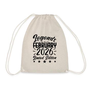 Geboren im Februar 2026. Geburtstagsgeschenk. - Turnbeutel - Natur - Vorne