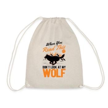 Wolf Liebhaber Geschenk Wolfsrudel - Turnbeutel - Natur - Vorne