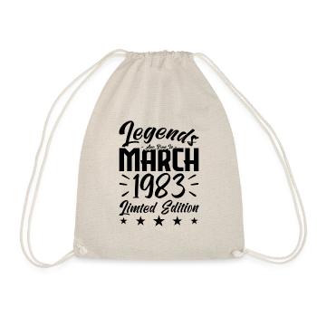 Naissance En Mars 1983. Cadeau d'anniversaire mars - Sac de sport léger - nature - Devant