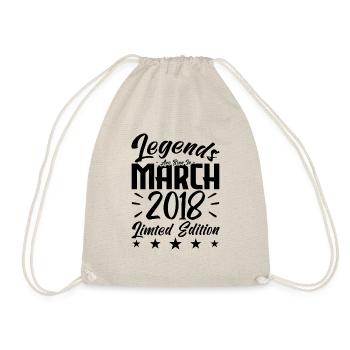 Naissance En Mars 2018. Cadeau d'anniversaire mars - Sac de sport léger - nature - Devant