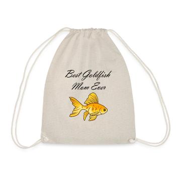 Goldfish Mom Funny Hobby Aquaristics Lover - Drawstring Bag - nature - Front