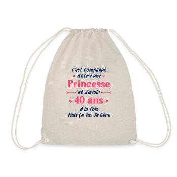 C'est compliqué d'être une princesse et d'avoir 40 - Sac de sport léger - nature - Devant