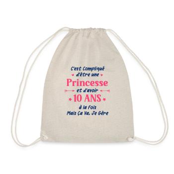 C'est compliqué d'être une princesse et 10 ans - Sac de sport léger - nature - Devant