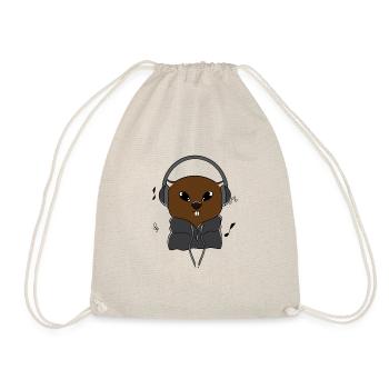 Cute Rodent Wildlife Animal Wombat Music - Drawstring Bag - nature - Front