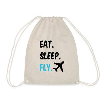 Pilot Eat Sleep And Fly Airplane - Drawstring Bag - nature - Front