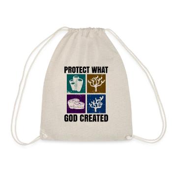 Protect Coral Reefs Bible Faith Creation - Drawstring Bag - nature - Front