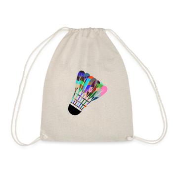 Colorful Badminton Shuttlecock Hobby Sports - Drawstring Bag - nature - Front