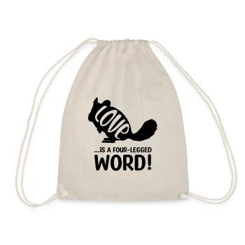 Chinchilla Love Is A Four-legged Word - Drawstring Bag - nature - Front