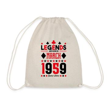cadeau d'anniversaire Mars 1959. jeux de carte . - Sac de sport léger - nature - Devant