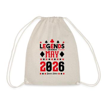 cadeau d'anniversaire Mai 2026. jeux de carte .May - Sac de sport léger - nature - Devant