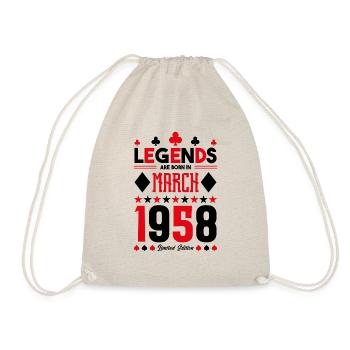 cadeau d'anniversaire Mars 1958. jeux de carte . - Sac de sport léger - nature - Devant