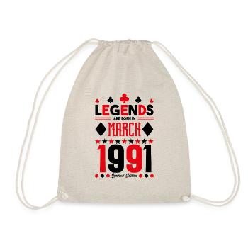 cadeau d'anniversaire Mars 1991. jeux de carte. - Sac de sport léger - nature - Devant
