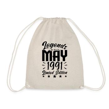 Geboren Mai 1991 Geburtstagsgeschenk 1991. - Turnbeutel - Natur - Vorne