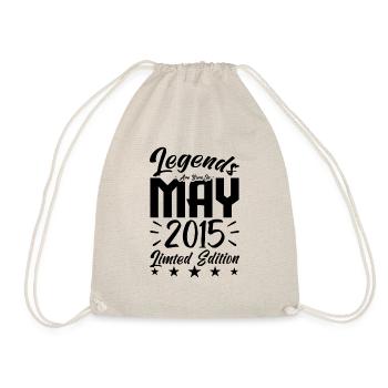 Geboren Mai 2015 Geburtstagsgeschenk 2015. - Turnbeutel - Natur - Vorne