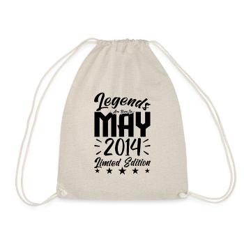 Geboren Mai 2014 Geburtstagsgeschenk 2014. - Turnbeutel - Natur - Vorne