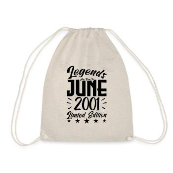 Geboren Juni 2001 Geburtstagsgeschenk 2001. - Turnbeutel - Natur - Vorne