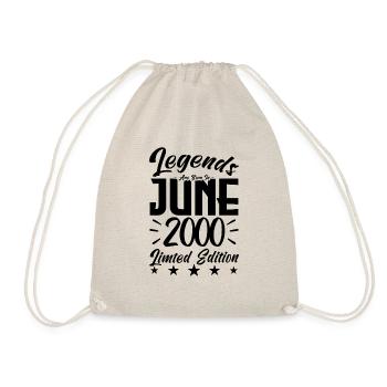 Geboren Juni 2000 Geburtstagsgeschenk 2000. - Turnbeutel - Natur - Vorne