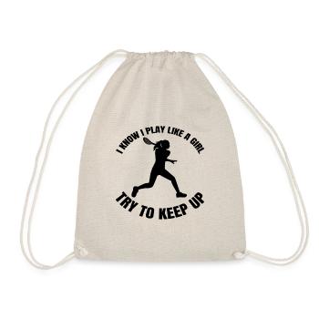 Tennis Tennis Player Girls Tennis Club Women - Drawstring Bag - nature - Front