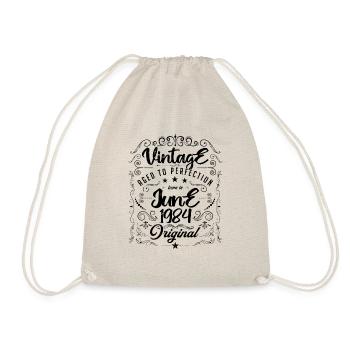 Vintage born in June 1984. Anniversary June 1984 - Drawstring Bag - nature - Front