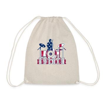 Drum Player Drummer Drum Instrument Drummer US Fla - Turnbeutel - Natur - Vorne