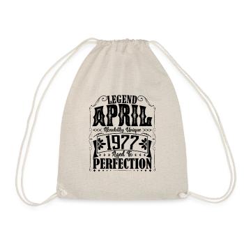 April 1977. Birthday April 1977. Gift 1977. - Drawstring Bag - nature - Front