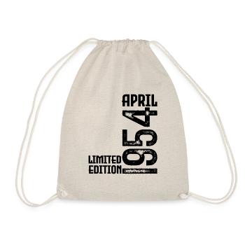 Geschenk April 1954. Geburtstag April 1954. April. - Turnbeutel - Natur - Vorne