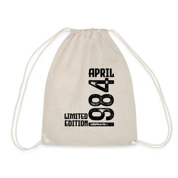 Gift April 1984. Birthday April 1984. April. - Drawstring Bag - nature - Front