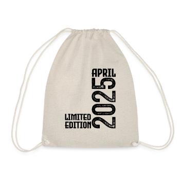 Gift April 2025. Birthday April 2025. April. - Drawstring Bag - nature - Front