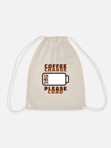 Kaffee bitte laden Shirt Coffee Charge funny Shirt - Drawstring Bag - nature