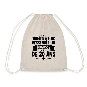 anniversaire 20 ans. beau gosse 20 ans. 20e annive - Sac de sport léger - nature - Devant