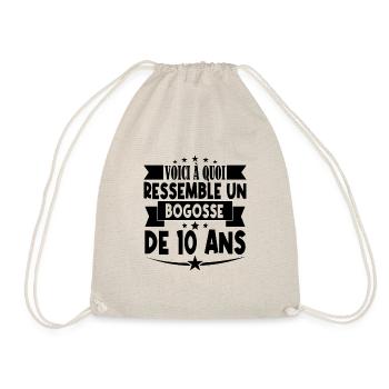 anniversaire 10 ans. beau gosse 10 ans. 10e annive - Sac de sport léger - nature - Devant