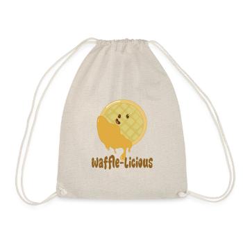 Waffle-Licious Ironic Cute Waffle Food Chef - Drawstring Bag - nature - Front