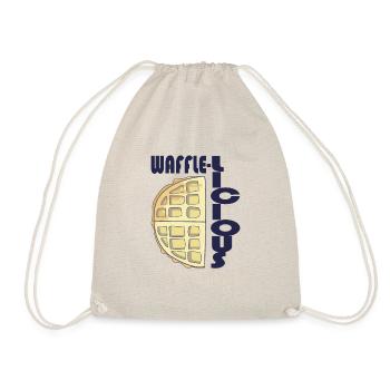 Waffle-Licious Ironic Waffle Lover Syrup Hobby - Drawstring Bag - nature - Front