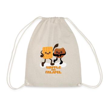 Waffle and Falafel Ironic Food Mix - Drawstring Bag - nature - Front
