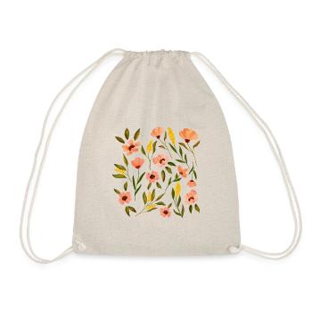 Floral Design, Sommergartenblumen, Aquarell - Turnbeutel - Natur - Vorne