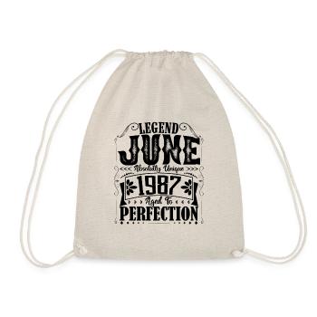 June 1987. Birthday June 1987 Gift June 1987 - Drawstring Bag - nature - Front