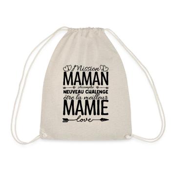 Cadeau Annonce Grossesse Mamie. Mission de maman. - Sac de sport léger - nature - Devant