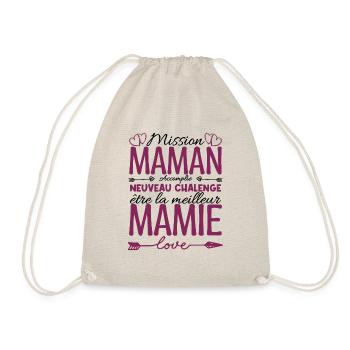 Cadeau Annonce Grossesse Mamie. Mission de maman. - Sac de sport léger - nature - Devant