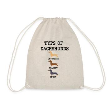 Dachshund Typs - Einzigartiges Design - Turnbeutel - Natur - Vorne